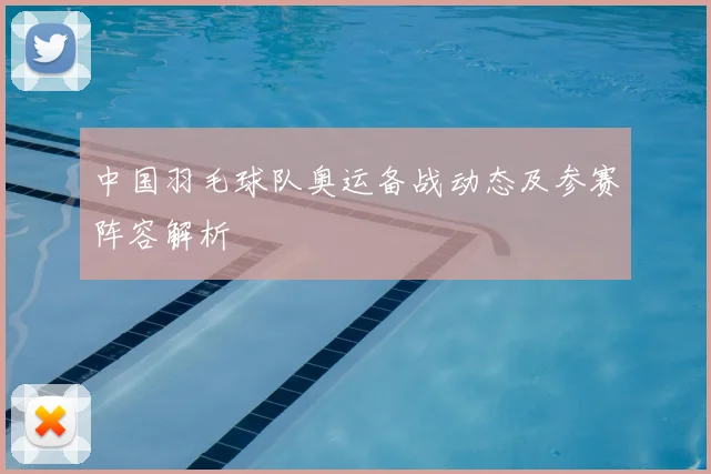 中国羽毛球队奥运备战动态及参赛阵容解析